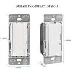 0-10V LED Dimmer Switch for 0-10V Dimmable LED Lights, Single-Pole or 3-Way, Wallplate Included, ETL Listed