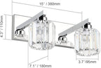 Aipsun Bathroom Vanity Lighting Fixtures Crystal Vanity Lights for Bathroom 2 Lights Stainless Steel Wall Lighting Fixtures(Exclude Bulb)