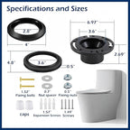 Toilet Wax Ring Replacement Kit，Premium Toilet Seal and Gasket Replacement，Toilet Flange Repair Kit Include Hardware Nuts, Washer, Bolts and Bolt Caps