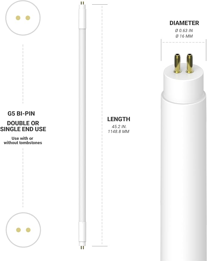 NUWATT 30 Pack, 4FT T5 LED Tube Lights Type A+B, Hybrid T5 LED Bulbs 5000K Daylight, High Brightness 3200LM 24W, Plug & Play or Ballast Bypass, Dual Ended Power, T5 Replacement for Fluorescent, UL, G5