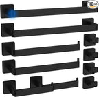Toilet Paper Holder Collision Avoidance Towel Racks for Bathroom Thickened Material 304 Stainless Steel Towel Bar 10-Piece Black Bathroom Accessories Will Not Rust Bathroom Hardware Set