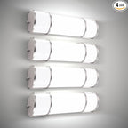 ASD LED 18" Vanity Flush Mount Light Fixture, Linear Bathroom Lighting Bar | 3CCT, Dimmable, ETL Listed | 20W 2300LM 3000-5000K 100-277V | Long Tube Bath Wall Sconce Over Mirror | Nickel, 4 Pack