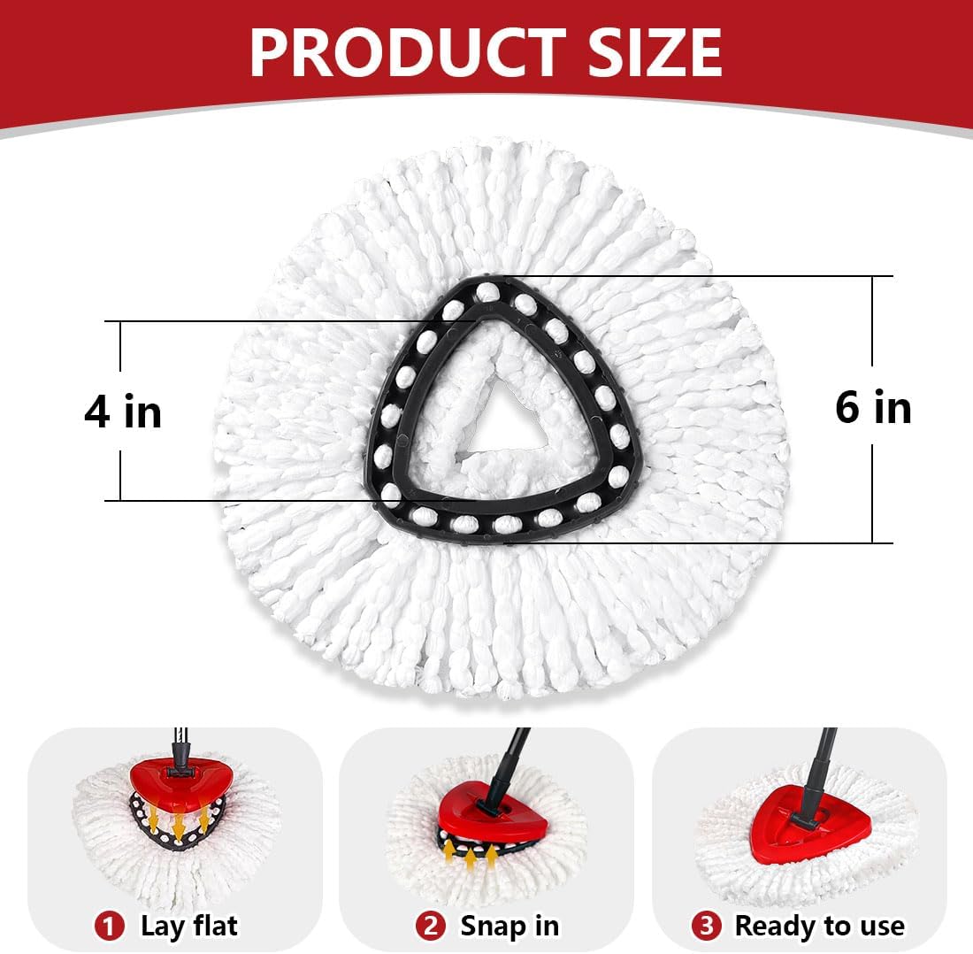 20 Pack Mop Heads Replacements for O-Cedar EasyWring Spin System, Microfiber Spin Head Mop Refills Bulk, Deep Clean, Machine Washable Mop Replacement Heads for Home and Commercial