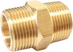 1 Inch x 1 Inch NPT Brass Hex Nipple Male Pipe Adapter, Thread OD 1-1/4", (1 Piece)