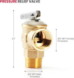 GASLAND 3/4 Inch Tankless Water Heater Service Valve Kit, with Pressure Relief Valve, Hot Cold Water Supply Isolator Valves in Clean Brass Construction
