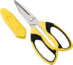 Utility Scissors Heavy Duty: 8-Inch sharp Scissors All Purpose heavy duty, Serrated Blades Cut Carpet, Cardboard, Wire, Leather, Fabric, Multipurpose Shears for Kitchen, Garden, Office, Craft