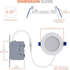 HALO 4 inch LED Recessed Ceiling Light 6-Pack Canless Dimmable with Selectable Lumens and Selectable Color Temperature 2700K-5000K Indoor Outdoor Wet Location Airtight Ultra Slim HLB4LSFS5-6PK