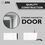 Ilyapa Modern Mailbox for Post Mount - White with Black Door Powder Coated Steel, Waterproof Letter Box for Parcels, with Recessed Magnetic Close Door
