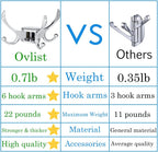 Heavy Duty Swivel Coat Hook Space Saving Towel Rope Hook Wall Mount Triple Swing Arms for RV Bathroom Kitchen Garage,Polished Chrome