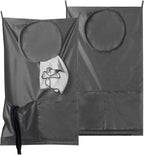 Saves Space Door-Hanging Laundry Bag,Door Hanging Laundry Hamper with 2 Different Types of Hooks, Polyester Fabric Hanging Laundry Basket for Clothes Size 22"X37" -2 Pack Gray