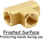 2PCS 3/8 Inch Brass Tee Pipe Fitting 3/8" NPT Female x 3/8" NPT Female x 3/8" NPT Female for Water/Oil/Gas