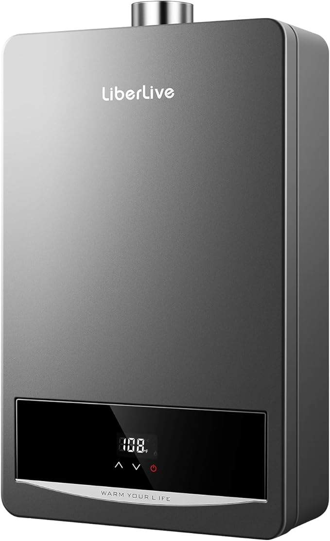 Propane Gas Tankless Water Heater, Indoor Max 3.6 GPM, 85,000 BTU On Demand Instant Hot Water Heater Propane Gas with LED Temperature Control Panel, 1/2" NPT Connector Size, CSA Certified, Gray