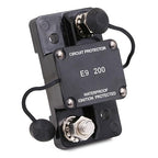 Hi-Amp 3/8“ Studs 200A Circuit Breaker Auto Reset No Switch Button for Marine Boat, Car Audio, Solar System, Battery Protection 12V-32V DC IP67