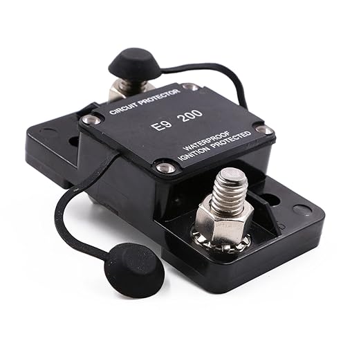 Hi-Amp 3/8“ Studs 200A Circuit Breaker Auto Reset No Switch Button for Marine Boat, Car Audio, Solar System, Battery Protection 12V-32V DC IP67