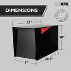 Ilyapa Large Mailbox Post Mount, Corrosion Resistant Powder Coated Black Mailbox, Modern Steel Design Mailboxes for Outside with Recessed Magnetic Close Door
