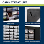 Akro-Mils 64-Drawer Plastic Drawer Storage Cabinet for Garage Organization, Bead Organizer, Building Bricks Storage, Teacher Toolbox, Makeup Organizer, 20-Inch W x 6-Inch D x 16-Inch H, 10164 Yellow