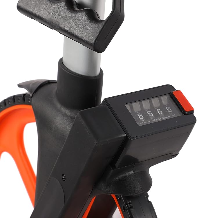 Distance Measuring Wheel in Feet, HighAccuracy Mechanical Hand Measuring Wheel with Wide Range Meters/Feet | Nylon PC Aluminum Construction | Ideal for Road and Land Surveys