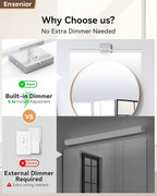 Ensenior Modern Bathroom Vanity Light 32 inch, Built-in Dimmer, 18.5W Dimmable 5CCT Led Bath Lights, Matte Grey Bar Vanity Light for Bathroom Mirror Cabinets Bedroom-FCC Certificated