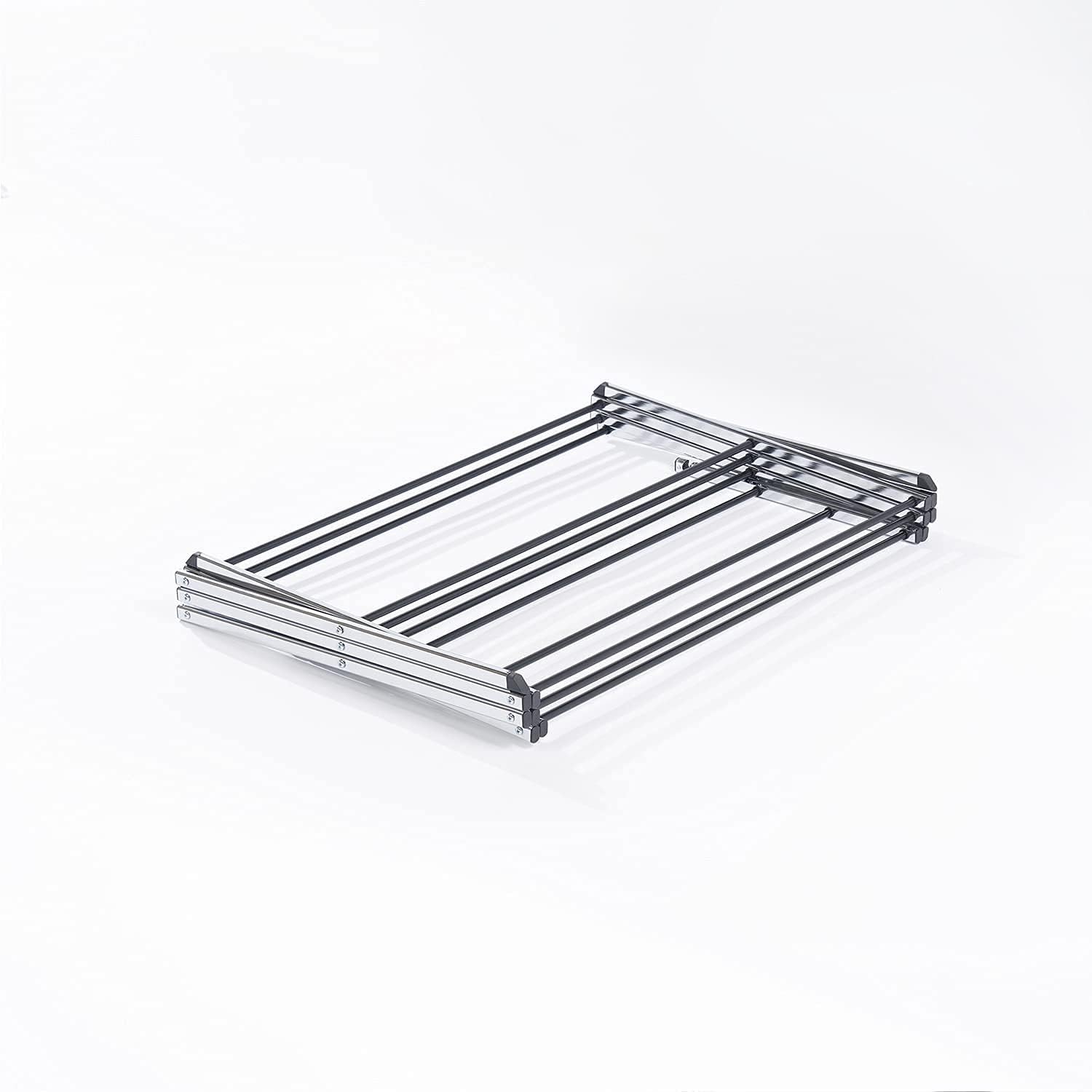 Displays By Jack Portable Collapsible Clothing Dryer Rack, Foldable Drying Rack for Clothes, Lingerie, Towels, Linens, Laundry Home Apartment Must Haves, Metal Chrome Finish