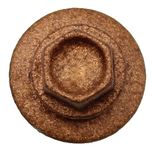 #14 Metal Roofing Screws: (250) Screws x 1-1/2" Copper Hex Head Sheet Metal Roof Screws with EPDM Washer for Corrugated Roofing