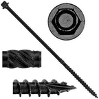 Jake Sales #14 X 7 Heavy Duty Black Timber/Log/Landscaping Wood Screws - Exterior Coated Heavy Duty Screws - Pounds ~82 Screws