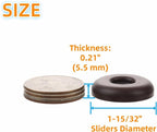 1-1/2" Screw on Furniture Sliders-Furnigear Heavy Duty PTFE (Teflon) Chair Leg Slides Glides Move Your Furniture Easy & Safely - Best Floor Protector(Brown-20pack)