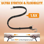 Adjustable 31" Rubber Bungee Cords with Hooks, EPDM Bungee Cord with 150% Max Stretch, Heavy Duty Bungee Straps for Securing Tarps, Canvases, Cargo, Motorcycle, Weatherproof, Pack of 10
