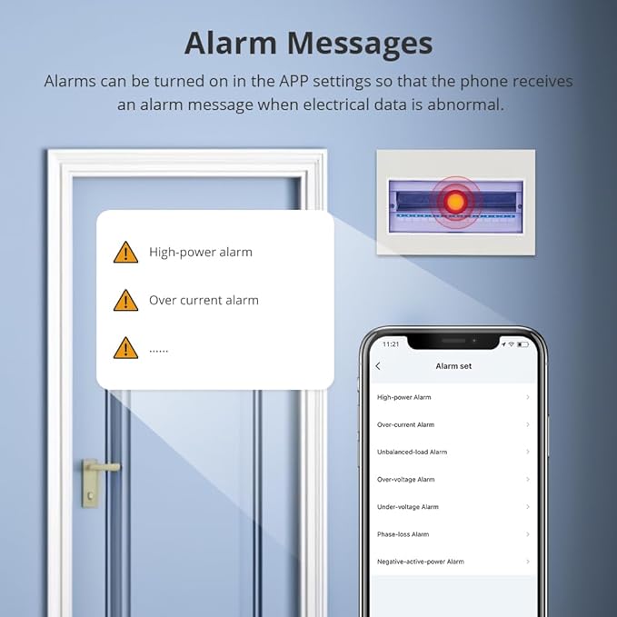 Smart Home Energy Monitor with 2 x 120A CTs, Real-Time Electricity Usage & Bi-Directional Monitoring, Supports Single-Phase 3-Wire System, Works with Home Assistant & Zigbee2MQTT (Zigbee Version)