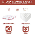 Nialnant 8 Pack Dish Cloths for Washing Dishes, 100% Cotton Reusable Cleaning Rag, Quick Drying Dish Towels for Kitchen, 12x12 Inches, Red Plaid