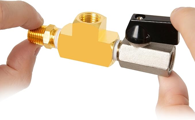 ChillWaves Brass Pipe Fitting, Barstock Tee 3/8" x 3/8" x 3/8" NPT Female Thread Adapter(3-PACK)