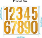 10 Sheets Vinyl House Numbers for Mailbox,3 inch Waterproof Mailbox Numbers Sticker,Self-Adhesive Number Stickers for Mailbox,Cars,Boats,Window,Apartment Door Address Number (Gold, 3 inch)