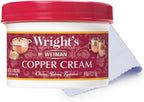 Wright's by Weiman Cream Copper and Brass Cleaner - Gently Cleans and Removes Tarnish without Scratching, Polishing Cloth Included