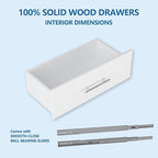 96" Modular Closet with Hanging and Drawers, White Wood Tower for Walk-In Closets, Wall-Mounted Wardrobe Organizer