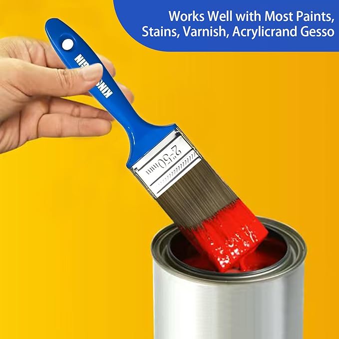 King Origin 10-Pack 2 Inch Paint Brushes, Versatile Wall & Furniture Brushes for Detailed Painting & Large Surfaces, Craft Brushes