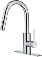 KRAUS Oletto Single Handle Pull Down Kitchen Faucet with QuickDock Top Mount Installation Assembly in Chrome, KPF-2620CH