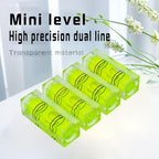 High precision mini bubble, double line small level bubble, three line flat ball household level ruler can be turned 180 degrees (Non-magnetic, 29 * 10 * 10mm（4PCS))
