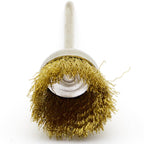 20PCS Brass Wire Brushes - Metal Rust Removal, Cleaning, and Polishing - 25mm Diameter, 1/8″ (3mm) Shaft - Removes Burrs, Dust, and Oxide Layer - Handles Rough Surfaces - Rotary Tool Accessories