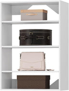 ROOMTEC 19.5" Shelf Short Tower Closet Unit, Modular Closet System with Shelf, Wardrobe Organizer for Bedroom or Walk-in Closet, Wall Mounted, Customizable Clothes Storage Unit, White