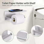 5-Piece Brushed Nickel Bathroom Hardware Set, SUS304 Stainless Steel Bathroom Accessories Set 23.6 inches Towel Bar, Toilet Paper Holder with Shelf, Towel Ring and Two Towel Hooks Wall-Mounted