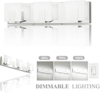 Aipsun 3 Lights Dimmable Modern LED Vanity Light for Bathroom Frosted White Acrylic Chrome Up and Down Bathroom Wall Light Fixtures Over Mirror(White Light 6000K)