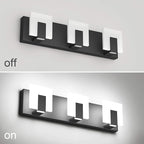 Aipsun 3 Lights Modern Black Vanity Light Up and Down Black LED Vanity Light Fixtures Bathroom Wall Light Over Mirror 6000K