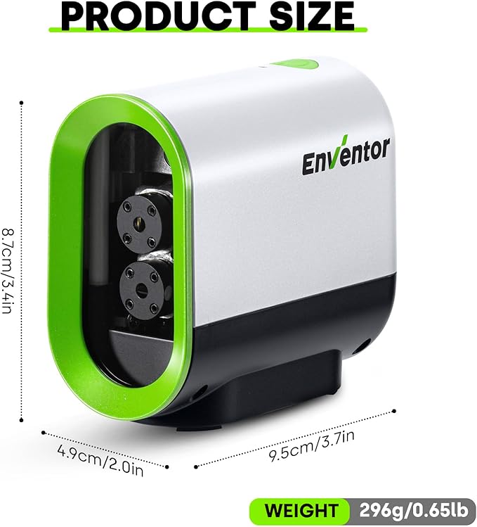 Enventor Green Laser Level, Self Leveling Laser Level for Picture Hanging and Home DIY, Horizontal and Vertical Cross-Line Laser, Rotatable 360° Magnetic Holder, Pulse Mode, USB Charging