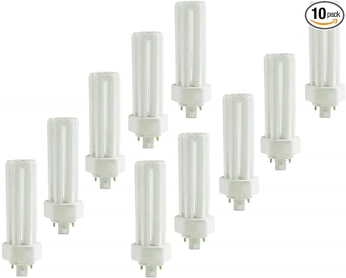 (10 Pack) PLT-32W 830, 4 Pin GX24Q-3, 32 Watt Triple Tube, Compact Fluorescent Light Bulb…