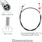 Drain Snake,76 inch Flexible Grabber Claw Pick Up Reacher Tool,Drain Clog Remover - Gutter Cleaning Tools for Home Sink, Bathroom Tub,Drain, Toilet, Tight Spaces