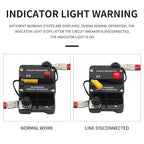 E9 250 Amp Circuit Breaker 12V - 48V DC with Manual Reset | UL Certified Waterproof IP67 | Surface Mount Switch Button with LED Indication 250A 3/8" Studs