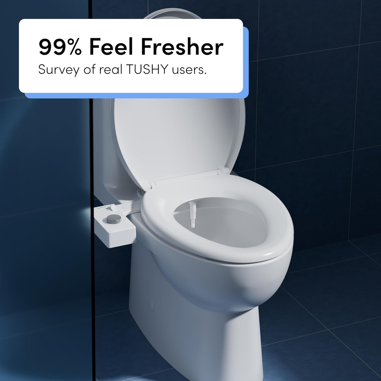 TUSHY Classic 3.0 Bidet Toilet Seat Attachment - A Non-Electric Self Cleaning Water Sprayer with Adjustable Water Pressure Nozzle, Angle Control & Easy Home Installation (Platinum)