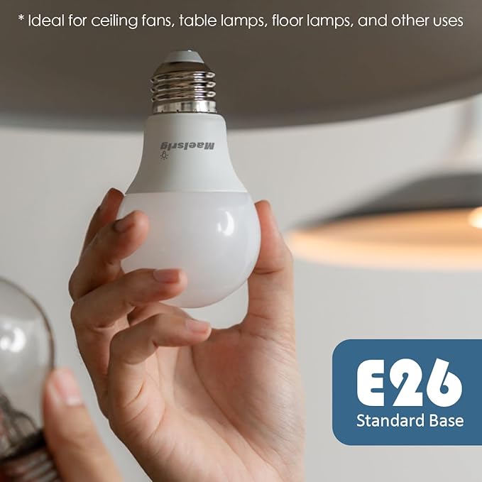 A19 LED Light Bulbs 60 Watt Equivalent, 90 CRI, Dimmable, Warm White 3000K, 760 Lumens, E26 Base, 120V, 8W LED Bulbs for Bedroom Living Room, 8-Pack