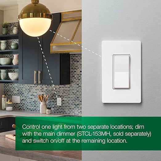 Lutron Sunnata On/Off Accessory Switch, only for use with Sunnata LED+ Dimmers, ST-AS-BL, Black
