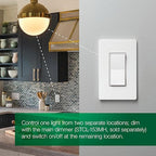 Lutron Sunnata On/Off Accessory Switch, only for use with Sunnata LED+ Dimmers, ST-AS-BL, Black