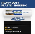 ALORAIR 10 mil Vapor Barrier for Crawl Space – 10' x 100' Heavy-Duty Plastic Sheeting – Black/White Panda Film – Crawlspace Encapsulation, Ground Cover, Drop Cloth – Commercial & Residential Use